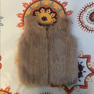 Kids Faux Fur Vest - Peachy
